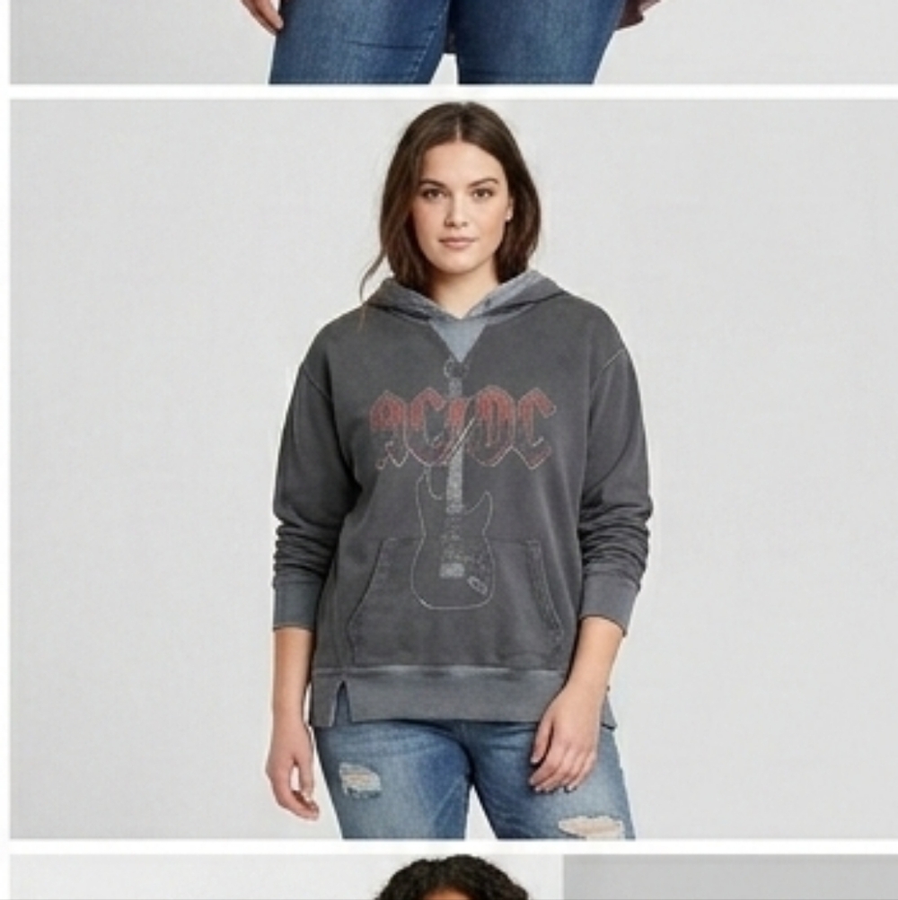 AC/DC Charcoal Hoodie with Red Logo